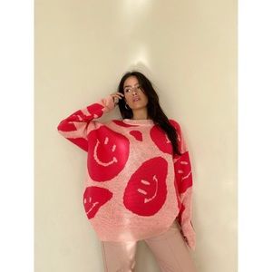 NWT Oversized smiley face sweater